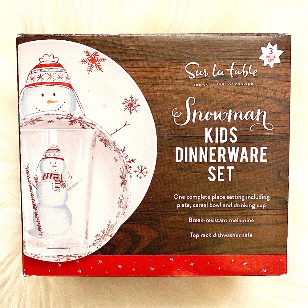 Snowman Kids Dinnerware NEW Set